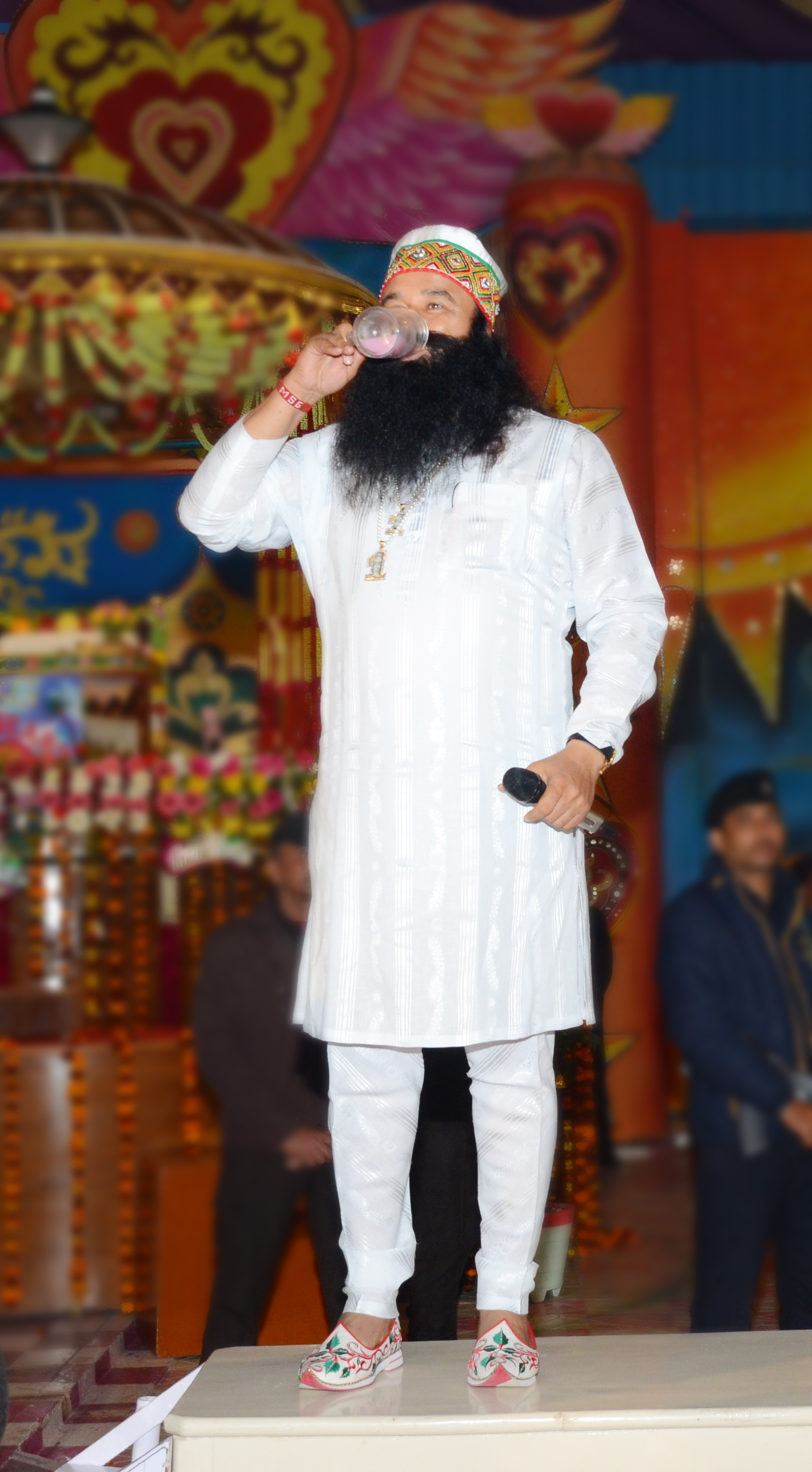 Holy nectar distribution at Dera Sacha Sauda