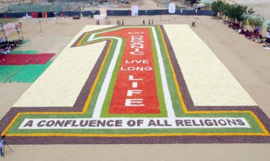 Eat Organic, Live Long Life:  A Message by the 'Largest Vegetable Mosaic'