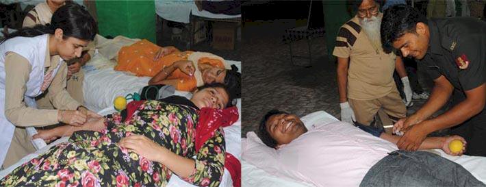 Blood Donation Camp Organized by Dera Sacha Sauda Volunteers for Indian Army