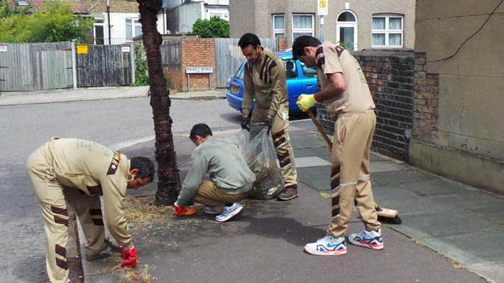 17th Cleanliness Campaign held by Shah Satnam Ji Green 'S' Welfare Force Wing Volunteers, Illford, London