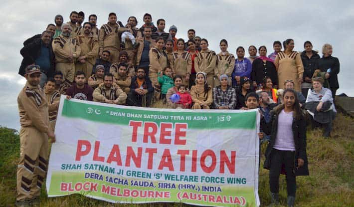 Volunteers of Shah Satnam Ji Green S Welfare Force Wing conducted two Tree plantation drives in Melbourne