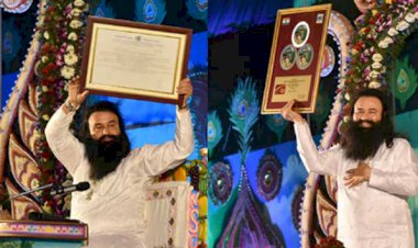 A session of Awards and Appreciations for His Holiness Saint Dr. Gurmeet Ram Rahim Singh Ji Insan