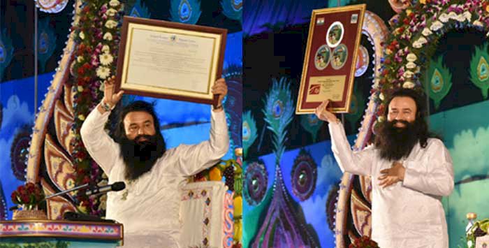 A session of Awards and Appreciations for His Holiness Saint Dr. Gurmeet Ram Rahim Singh Ji Insan