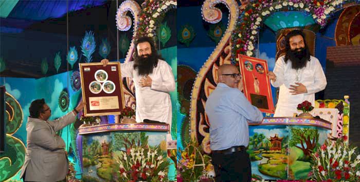 A session of Awards and Appreciations for His Holiness Saint Dr. Gurmeet Ram Rahim Singh Ji Insan